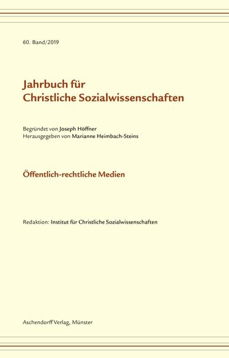 Jahrbuch für christliche Sozialwissenschaften Band 60 (2019)