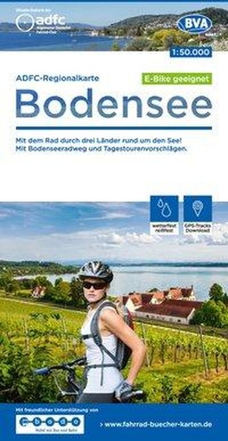 ADFC-Regionalkarte Bodensee, 1:50.000, reiß- und wetterfest, GPS-Tracks Download