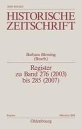 Register zu Band 276 (2003) bis 285 (2007)