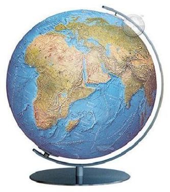 DUORAMA Leuchtglobus, Fuß und Meridian Edelstahl