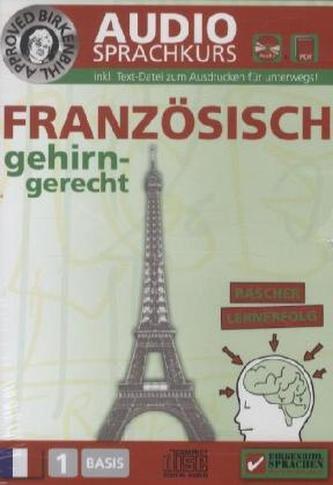 Französisch gehirn-gerecht, 1 Basis, Audio-Sprachkurs, Audio-CD