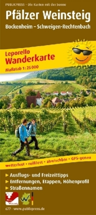 PublicPress Wanderkarte Pfälzer Weinsteig, 17 Teilktn.