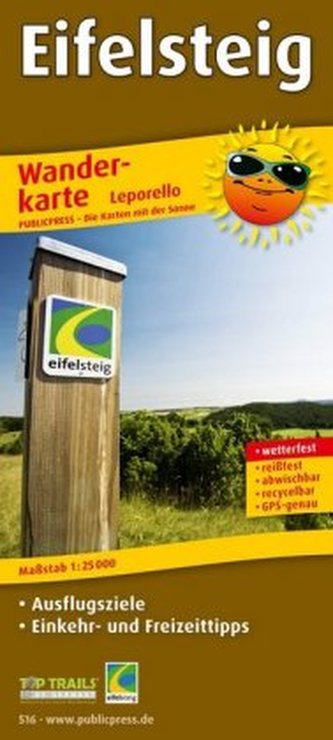 PublicPress Wanderkarte Eifelsteig, 39 Teilktn.