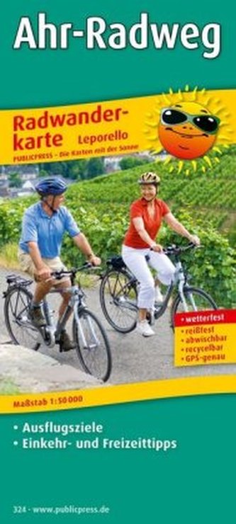 PublicPress Radwanderkarte Ahr-Radweg, 6 Teilktn.