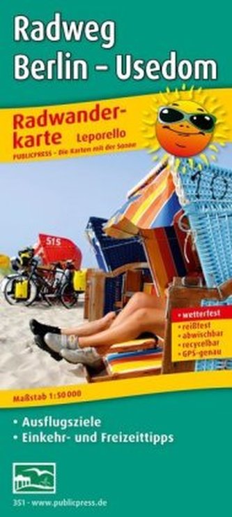 PublicPress Radwanderkarte Radfernweg Berlin - Usedom, 17 Teilktn.