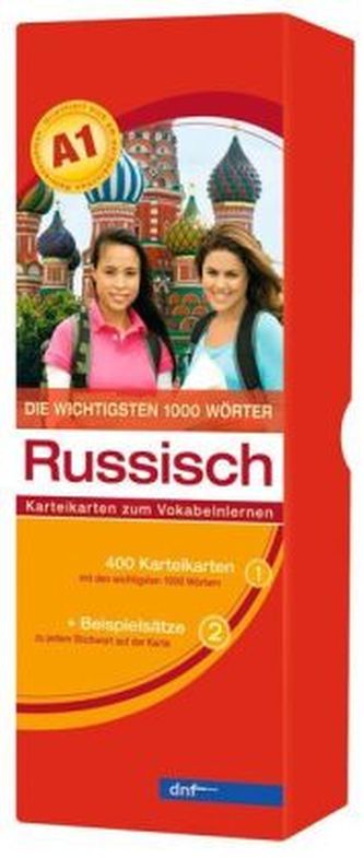 Die wichtigsten 1000 Wörter Russisch Niveau A1, Karteikarten m. Lernbox