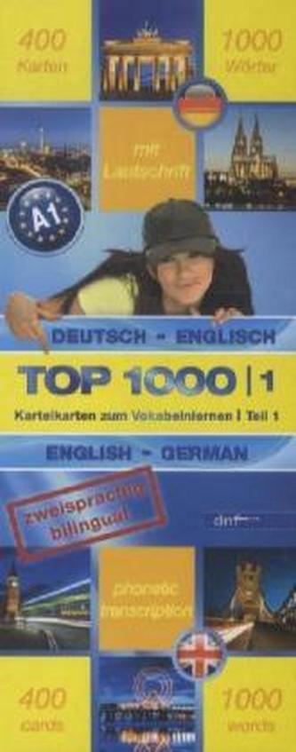 Top 1000 Englisch Niveau A1, Karteikarten m. Lernbox. Tl.1