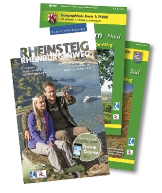 Rheinsteig/Rheinburgenweg - Premium-Set mit zwei Topo-Karten 1: 25000 des LVermGeo