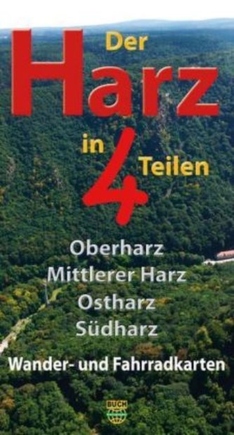 Der Harz in 4 Teilen, 4 Wander- und Fahrradkarten