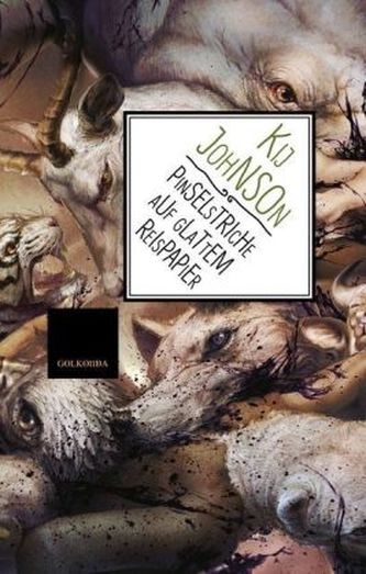 Pinselstriche auf glattem Reispapier