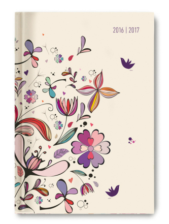 Collegetimer A6 Flower Art 2016/2017