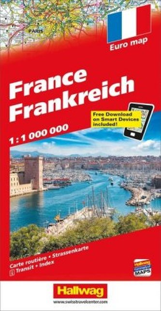 Hallwag Straßenkarte Frankreich. France. Francia