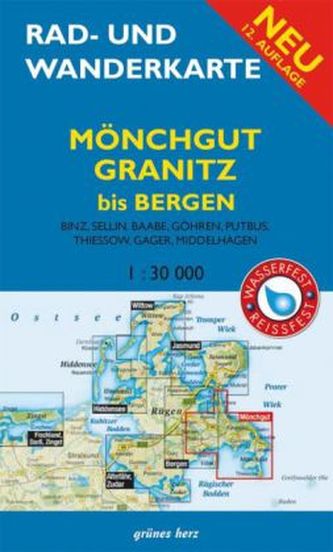 Rad- und Wanderkarte Mönchgut, Granitz, bis Bergen