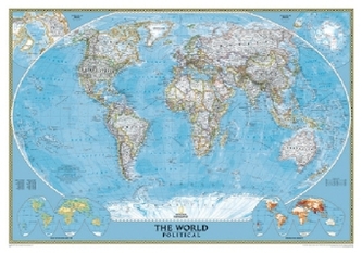 National Geographic Map World Classic, Political, laminiert, German Edition, Planokarte