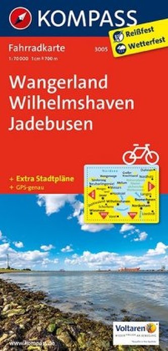 Kompass Fahrradkarte Wangerland, Wilhelmshaven, Jadebusen