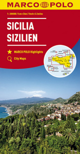 MARCO POLO Karte Sizilien 1:200 000. Sicile. Sicilia; Sicily