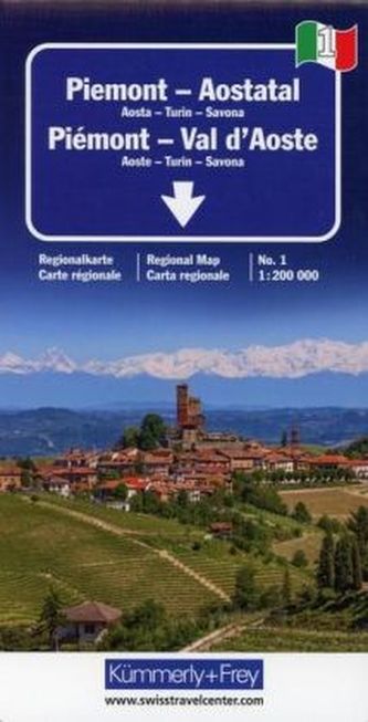 Kümmerly & Frey Karte Piemont - Aostatal / Piemont - Val d' Aoste