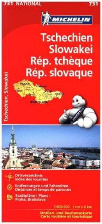 Michelin Karte Tschechien - Slowakei. Republique tchèque, Republique slovaque