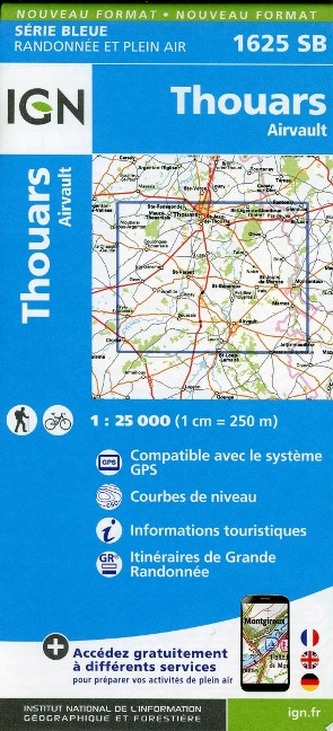 IGN Karte, Serie Bleue Thouars. Airvault