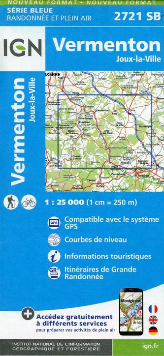 IGN Karte, Serie Bleue Vermenton. Joux-la-Ville