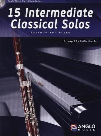 15 Intermediate Classical Solos, für Fagott u. Klavier, m. Audio-CD