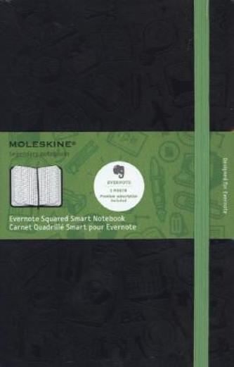 Moleskine Evernote Smart Notebook, Large, A5, kariert, schwarz