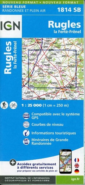 IGN Karte, Serie Bleue Rugles la Ferté Frenel