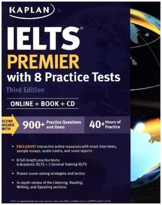 Kaplan IELTS Premier with 8 Practice Tests, w. Audio-CD