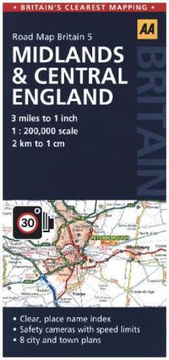 AA Road Map Britain Midlands/Central England