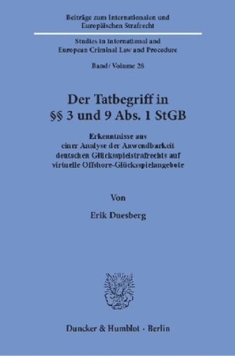 Der Tatbegriff in 3 und 9 Abs. 1 StGB.