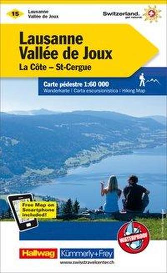Kümmerly & Frey Karte Wanderkarte Lausanne, Vallée de Joux