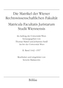Die Matrikel der Wiener Rechtswissenschaftlichen Fakultät. Bd.2