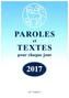 Paroles et Textes 2017