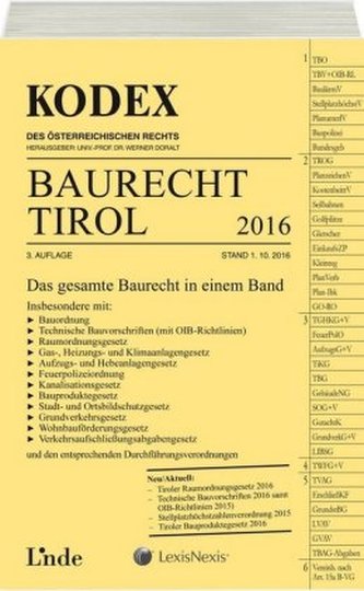 KODEX Baurecht Tirol 2016