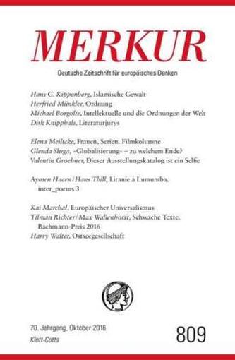 MERKUR Deutsche Zeitschrift für europäisches Denken. Nr.809