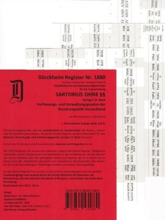 Sartorius, Verfassungs- und Verwaltungsgesetze, Griffregister