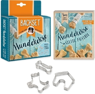 Backset Hundekekse, m. 3 Ausstechern aus Edelstahl