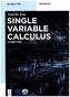Single Variable Calculus