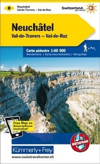 Kümmerly & Frey Karte Neuenburg, Val de Travers, Val de Ruz. Neuchatel, Val de Travers, Val de Ruz