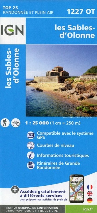 IGN Karte, Carte de randonnée (et plein air) Les Sables-d'Olonne