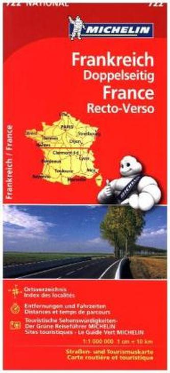 Michelin Karte Frankreich doppelseitig. France, recto-verso