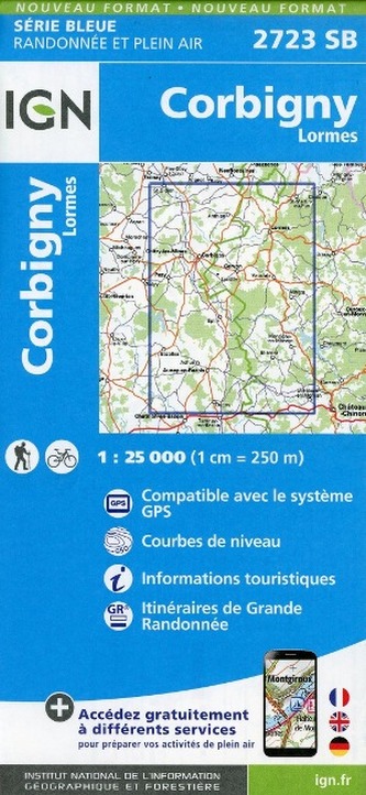 IGN Karte, Serie Bleue Corbigny Lormes