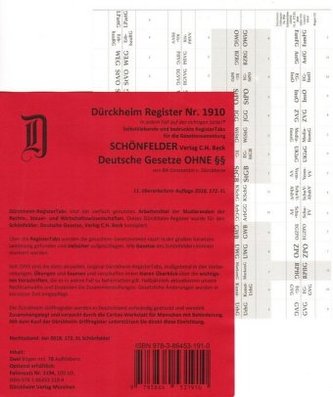 Schönfelder, Deutsche Gesetze, Griffregister (ohne Paragrafen)