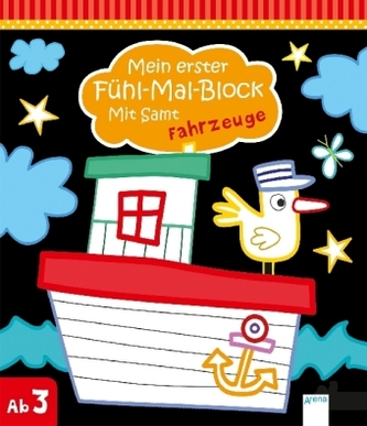 Mein erster Fühl-Mal-Block mit Samt - Fahrzeuge