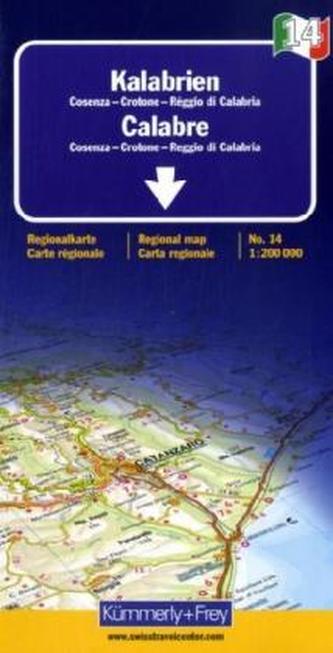 Kümmerly & Frey Karte Kalabrien. Calabre. Calabria