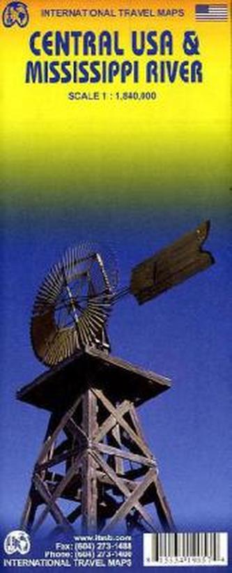 International Travel Map ITM Central USA & Mississippi River