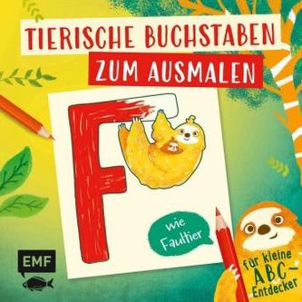 Tierische Buchstaben zum Ausmalen - F wie Faultier