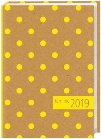 Kalenderbuch Punkte gelb 2019
