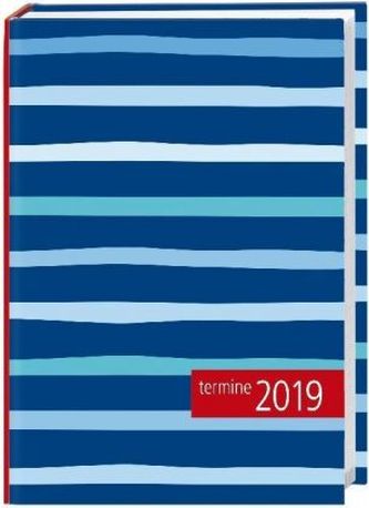 Kalenderbuch Streifen blau 2019