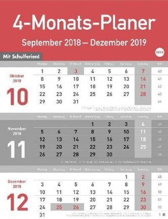 4-Monats-Planer 2019